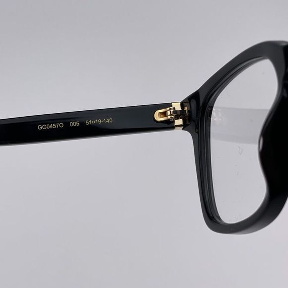 ? GUCCI WEB GG0457O 005 Eyeglasses Black Gold Square Women main image 6